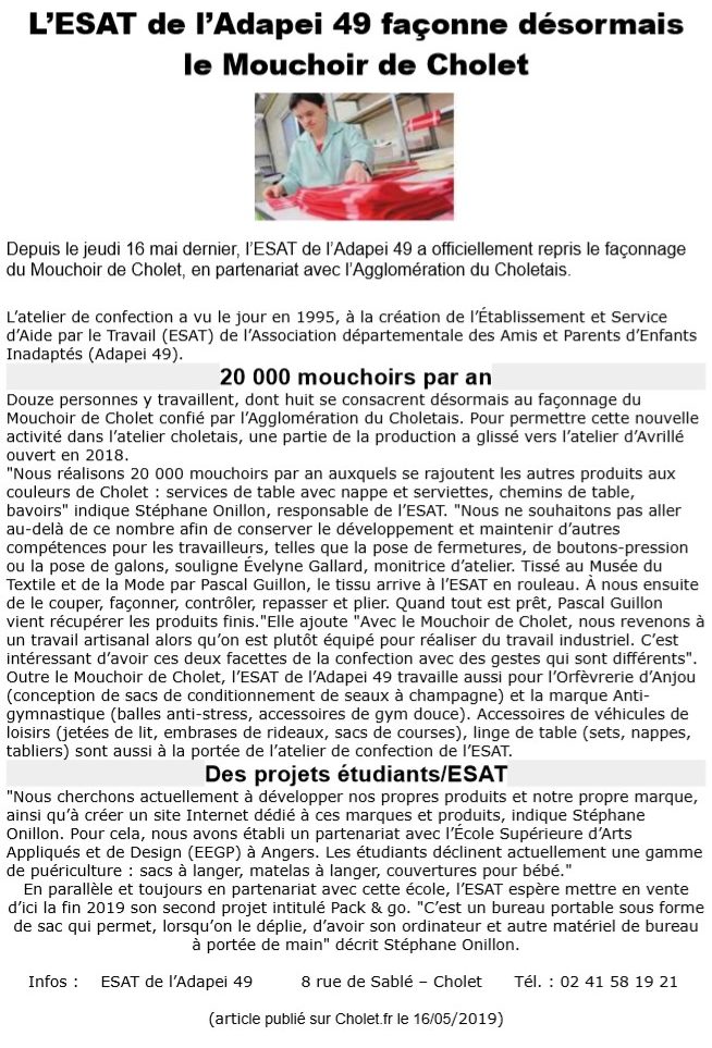 mouchoirs ADAPEI 2